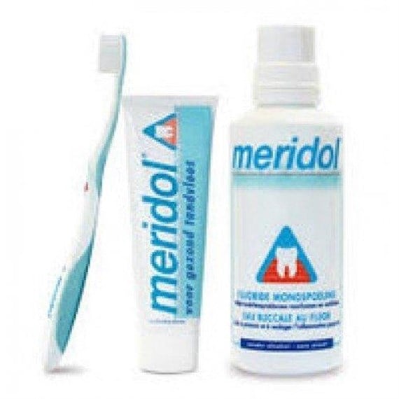 Meridol 3 lü Set Ağız Bakım Suyu+Diş Fırçası+Diş Macunu