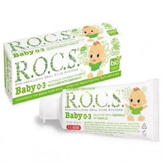 Rocs  Baby 0-3 Yaş Arası Yutulabilir Diş Macunu (Papatya)