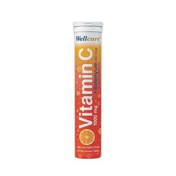 Wellcare Vitamin C + Selenyum 15 Efervesan Tablet