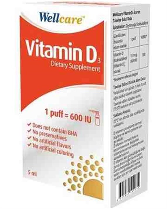 Wellcare Vitamin D3 600 IU 5 ml Sprey