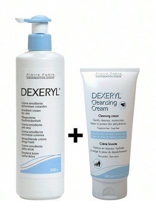 Dexeryl Cream 500 gr Kuru Ciltler İçin + Dexeryl Cleansing Gel 200ml Hediye