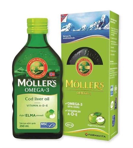 Möller's Omega 3 Doğal Elma Aromalı Balık Yağı 250 ml