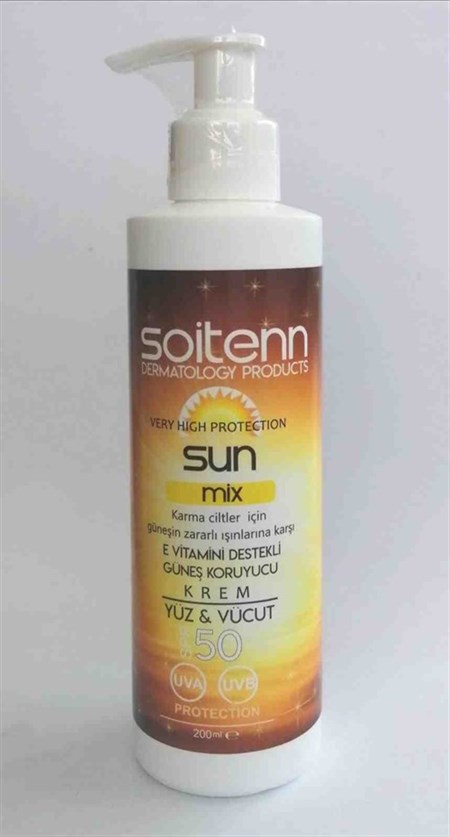 Soitenn Sun Mix SPF 50 200 Ml ( Yüz & Vücut İçin Güneş Koruyucu Krem )