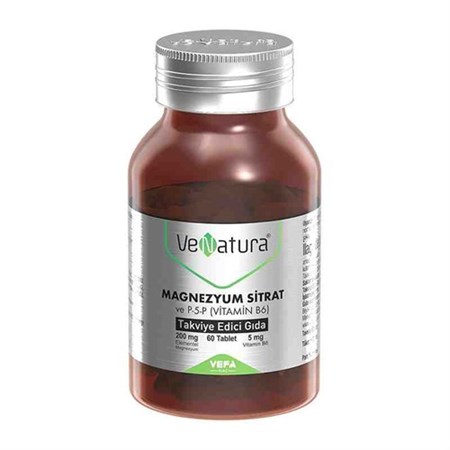 VeNatura Magnezyum Sitrat P5P Vitamin B6 Takviye Edici Gıda 60 Tablet