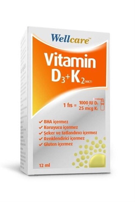 Wellcare Vitamin D3K2 1000 IU Sprey 12 ml