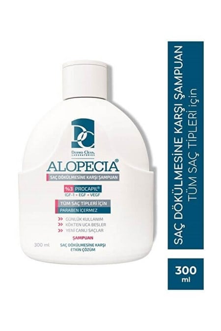 Alopecia Anti Hair Loss Shampoo, Alopecia Saç Dökülmesine Karşı Saç Bakım Şampuanı 300 Ml-Alopecia