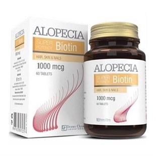 Alopecia Super Potency Biotin 1000 Mcg 60 Tablet - Saç Bakım Tableti-Alopecia